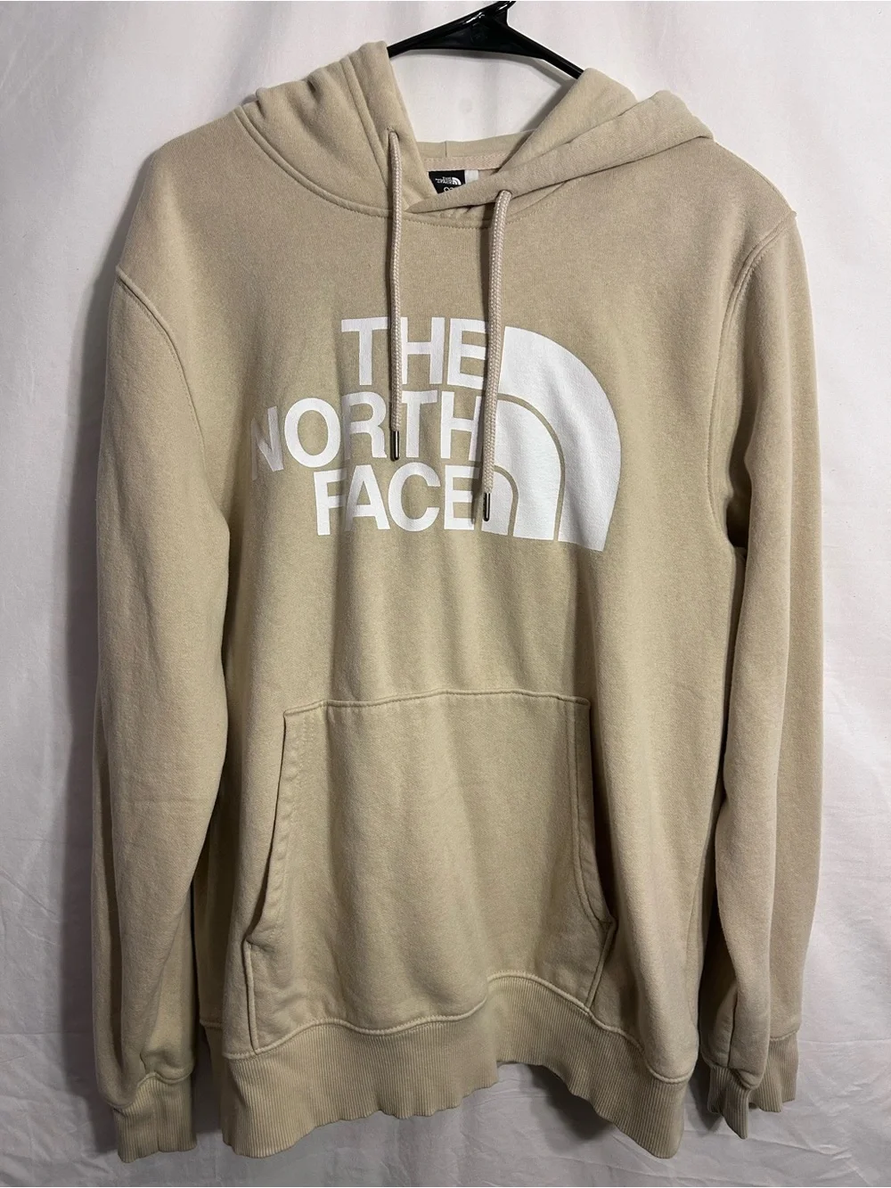 The North Face Beige Hoodie with White Logo